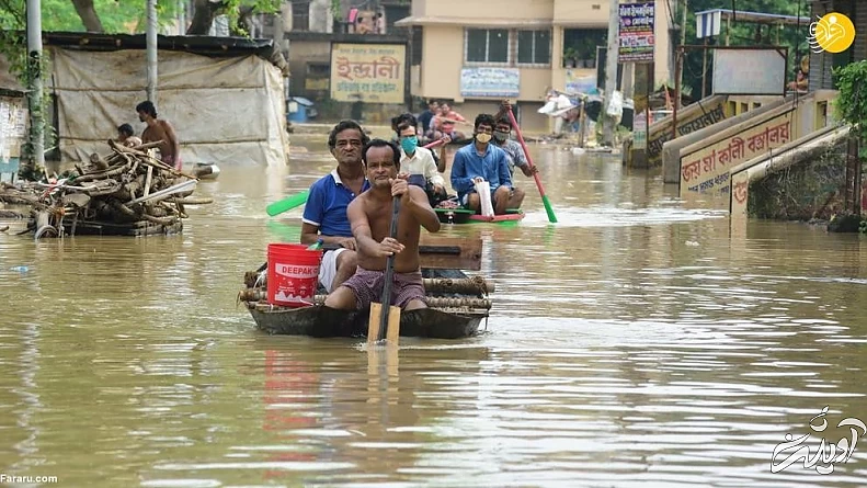 (تصاویر) جاری شدن سیل در بنگال غربی